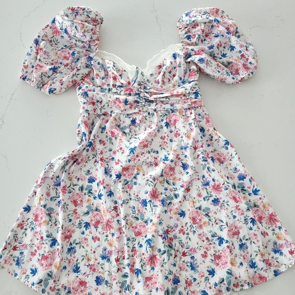 For Love and Lemons Juliet Sweetheart Bustier Puff Sleeve Mini Dress - Picture 7 of 10